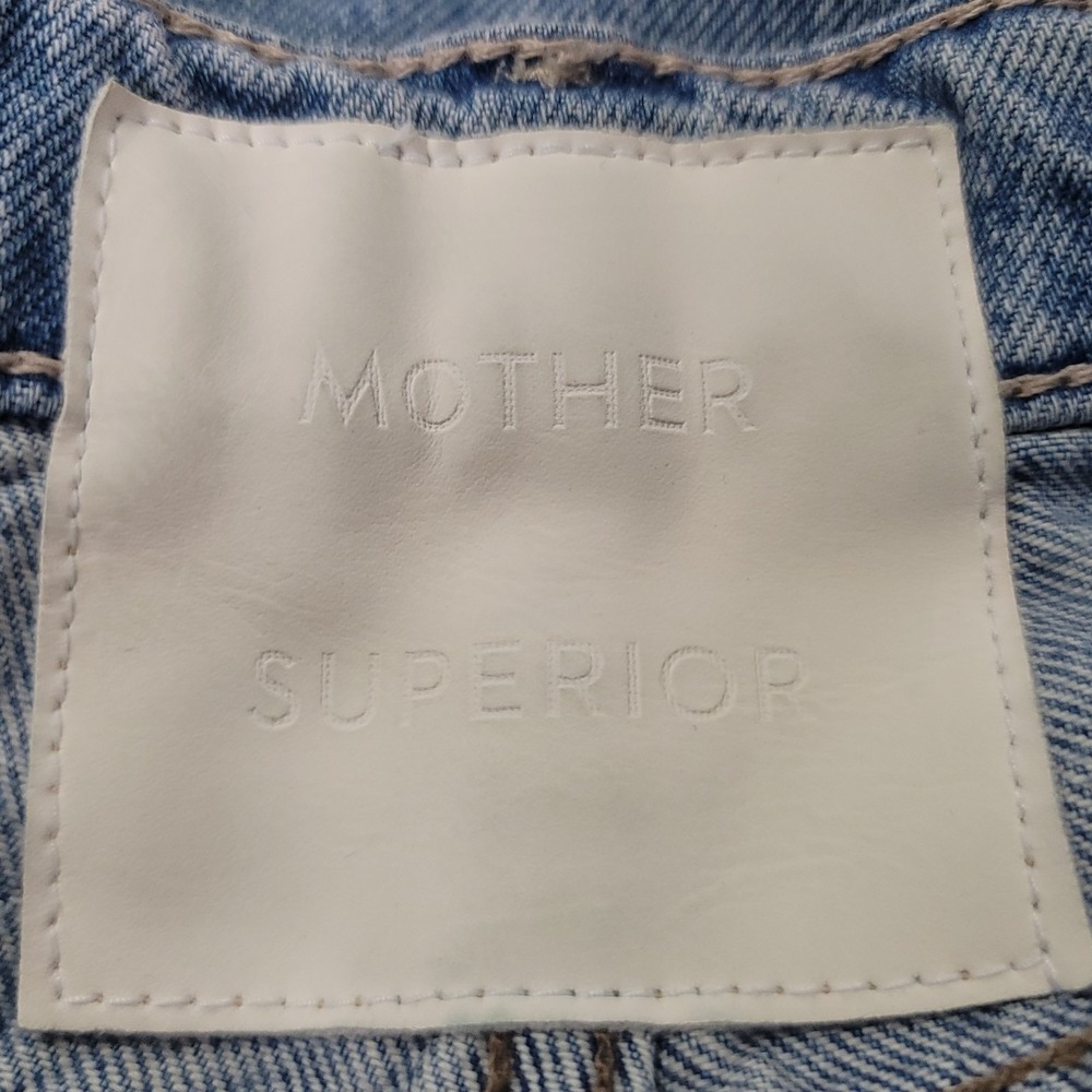 Mother Superior Womens The Dodger Sneak Jeans Size‎ 28 Blue Denim Wide Leg Faded - Picture 3 of 13
